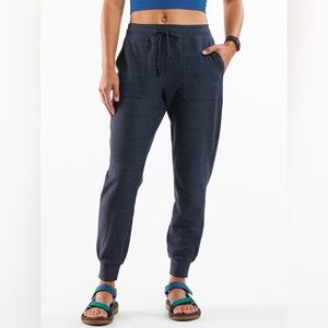 Toad&Co Heathered Navy Drawstring Hibernation Jogger Pants